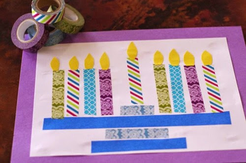 Washi Tape Menorah Washi Tape Menorah