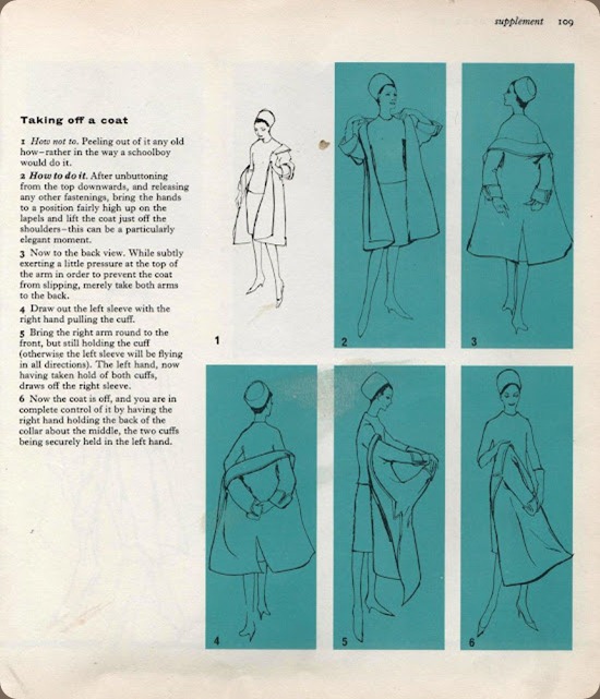 Taking off a coat