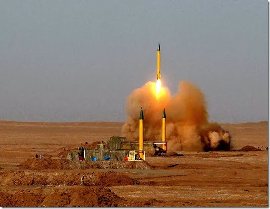 A surface-to-surface missile is launched during the Iranian Revolutionary Guards maneuver in an undisclosed location in Iran July 3.