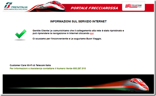 Gentile Cliente Le comunichiamo che il collegamento alla rete è stato ripristinato e può riprendere la navigazione cliccando qui.