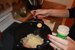 Seasoning being added to White Chicken Chili