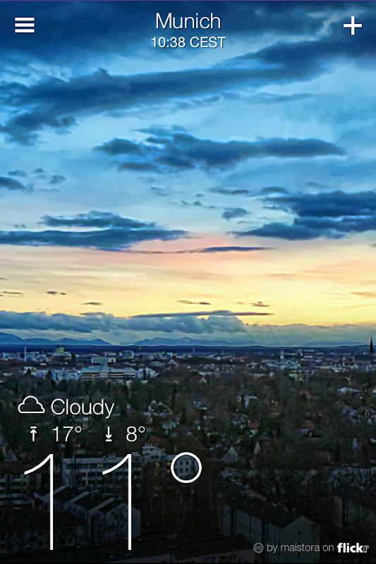 Yahoo! Weather forecast at a glance