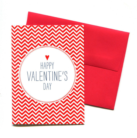 A chevron print makes this valentine fresh and modern. Cupid's Chevron, $30 (4 Pack), shop.mrboddington.com.