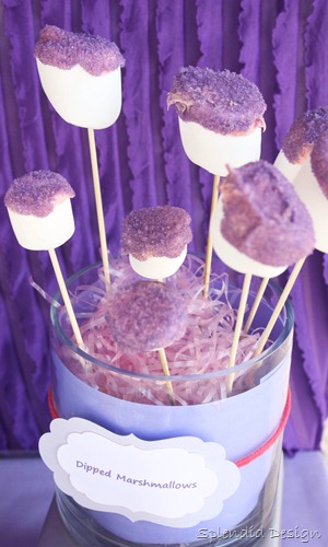 purple dipped marshmallows