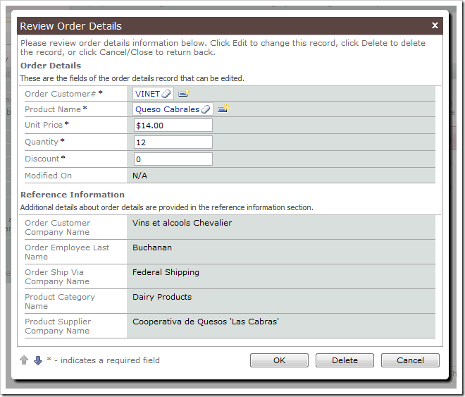 First editing an order detail will reveal that Modified On field has no value. First editing an order detail will reveal that Modified On field has no value.