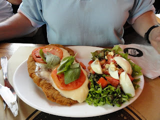 House specialty was Milanesa and caprese salad.
