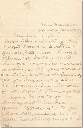 Loraine Letter Page 1