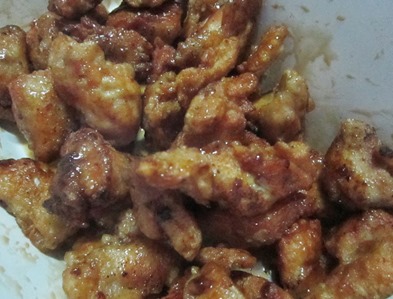 soy garlic chicken bites, 240baon