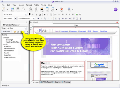 Descargar Nvu 1.0 gratis