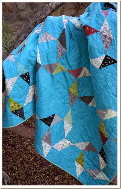 Vintage looking blue quilt