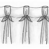 goblet pleats with knotted ties