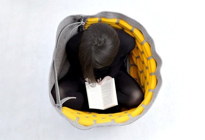 snug kumeko chair contemporary cool yellow felt furniture interior design decor