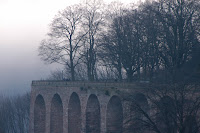View of Schloss Heidelberg gardens with mist in the background