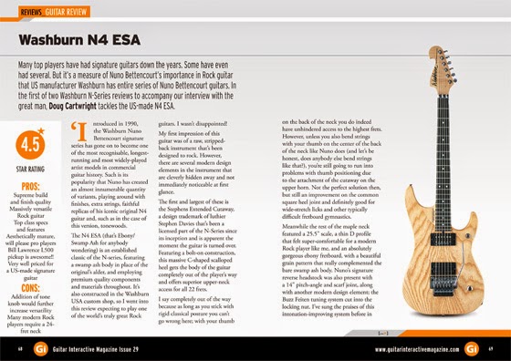 Nuno Bettencourt Washburn Guitars In Guitar Interactive Magazine