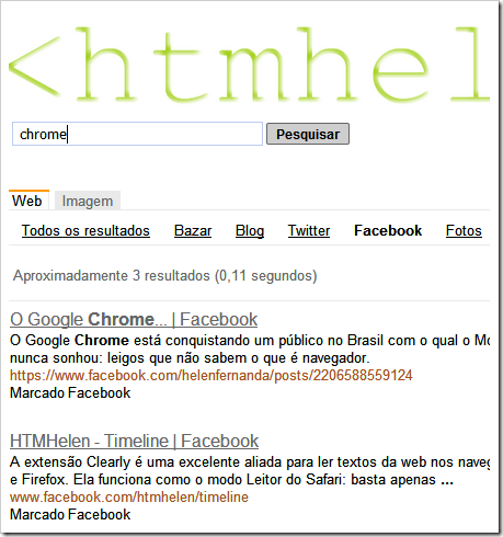 Busca no Facebook Busca no Facebook