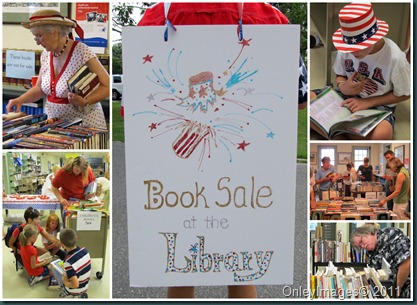 book sale collage