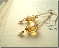 citrine gold stick earr09