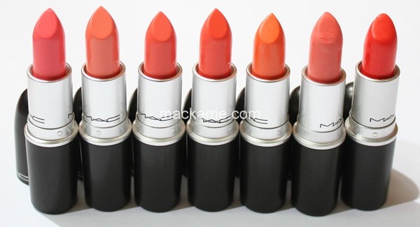 MacKarrie Beauty Style Blog: MAC All About Orange Lipstick Swatches, Review