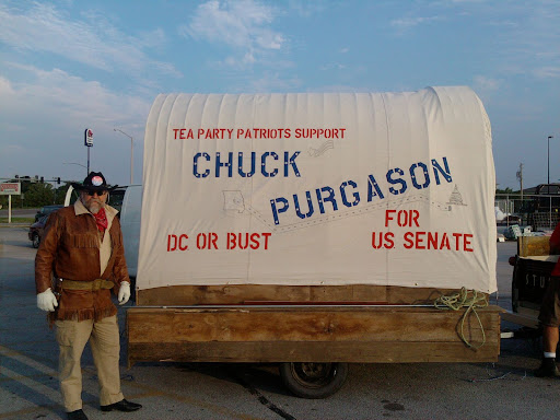 A supporter at a Chuck Purgason campaign event. (Photo used with permission)