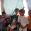 Children from SOS Village waiting for their turn in the dental caravan