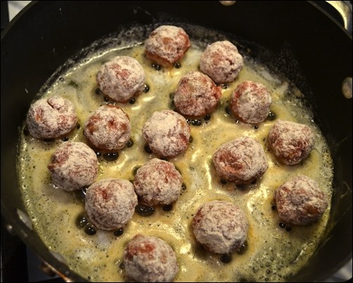 brown meatballs in butter