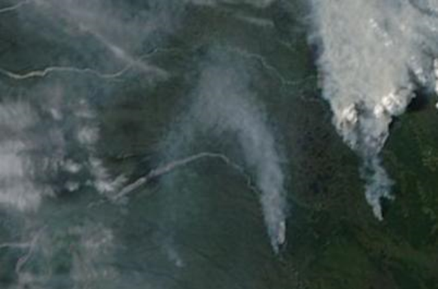 Satellite view of large wildfires in Alaska, June 2013. Photo: NASA / Lance-Modis