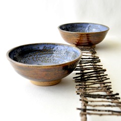 denim and blue small bowls by glazedOver Pottery denim and blue small bowls by glazedOver Pottery