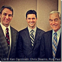 Left to Right: Ken Cuccinelli, Chris Stearns, Ron Paul