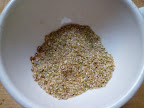 Spice rub for pork-cumin, coriander, oregano, paprika, coarse salt, and sugar.