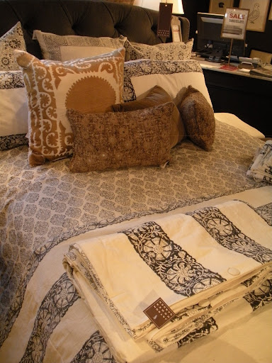 The bedding at Jayson Home is so refreshing, with patterns and fabrics that are just in keeping with the store's theme.