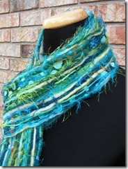 blue and green scarf