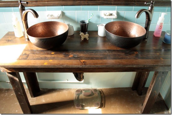 friday feature bathroom farmhouse table vanity from killer b design blog