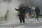 And his loyalty endures in the face of water cannons... And his loyalty endures in the face of water cannons...