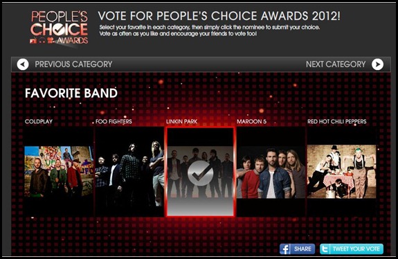 choise award LInkin Park Vote