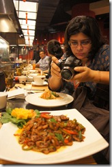 Rushina clicking away. 'deconstructing pork'