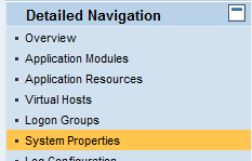 SAP NWA System Properties SAP NWA System Properties