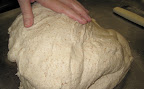 The dough after it came out of the mixer. It would rest overnight and then be used the next night to make several styles of bread.