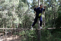 Laura on the Nepalese bridge