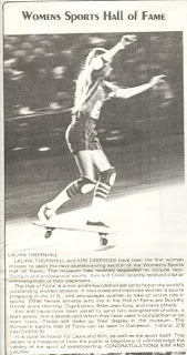 An article on Laura talking about the first women being inducted into Sports Hall Of Fame!