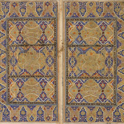 Double folio from a Khamsa (Quintet) | Origin: Iran | Period: circa 1550-1575 Safavid period | Details: Not Available | Type: Opaque watercolor and gold on paper | Size: H: 30.5 W: 17.9 cm | Museum Code: S1986.85.1-2 | Photograph and description taken from Freer and the Sackler (Smithsonian) Museums. S1986.85.jpg