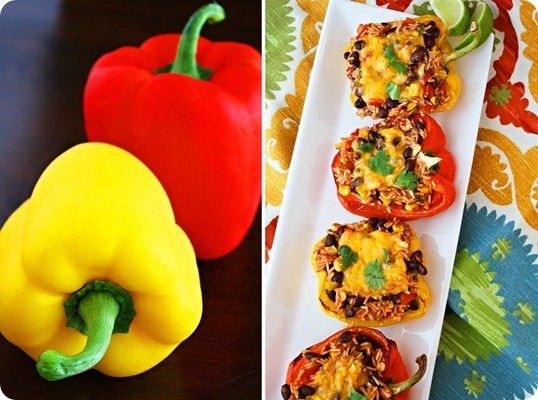 Southwestern Stuffed Bell Peppers – Packed with black beans, brown rice and veggies, these stuffed peppers make a healthy meatless meal! | thecomfortofcooking.com