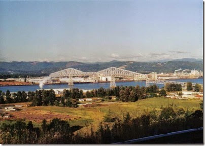 Lewis & Clark Bridge in Longview, Washington from Rainier, Oregon on September 5, 2005