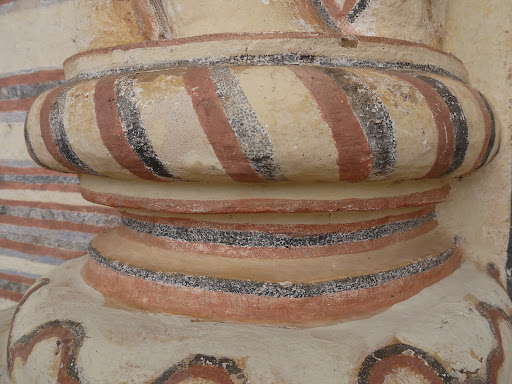 The color scheme at the Church of San Xavier, with its chalky tones, played a major role.
