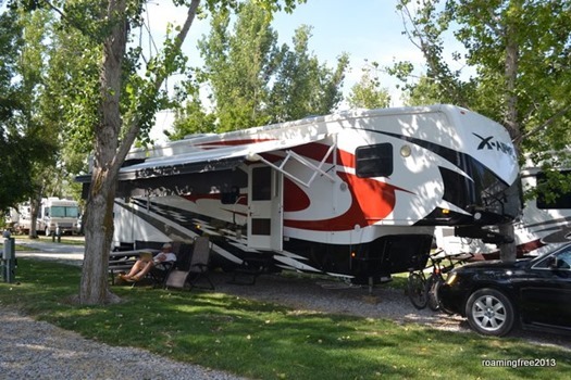 Our campsite at Golden Spike RV Park