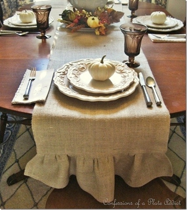 CONFESSIONS OF A PLATE ADDICT Ruffled Burlap Table Runner CONFESSIONS OF A PLATE ADDICT Ruffled Burlap Table Runner
