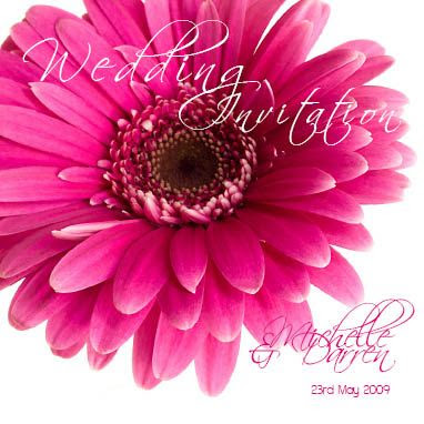 Hot Pink Gerbera - JPGS 2 Folded Invitation