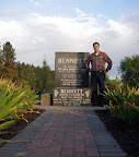 Standing next to W.A.C. Bennett's tombstone.
