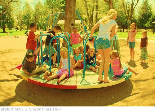 'Free Creative Commons Colorful Children on Merry Go Round at The Park' photo (c) 2009, D. Sharon Pruitt - license: http://creativecommons.org/licenses/by/2.0/