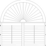 two panel bullet arch top sunburst