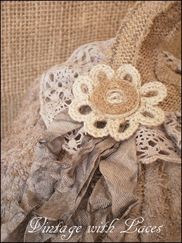 Upcycled Fabric Pumpkin by Vintage with Laces Upcycled Fabric Pumpkin by Vintage with Laces